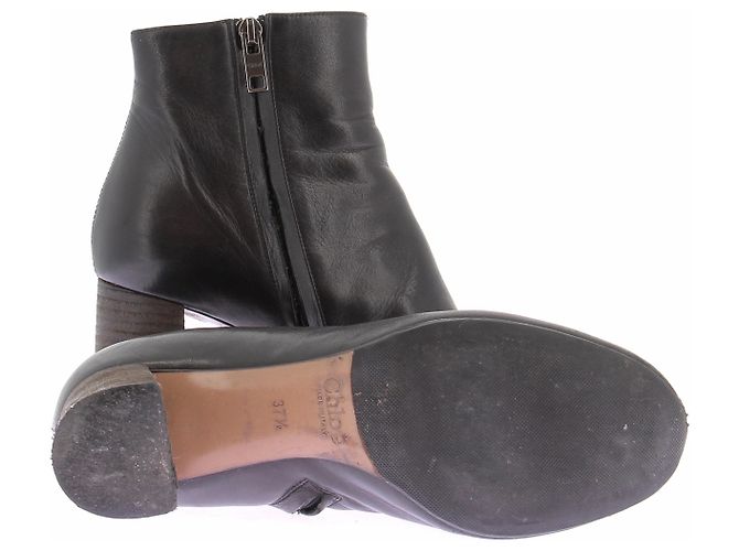 Chloé Schwarze Leder-Boots - Ansicht 7