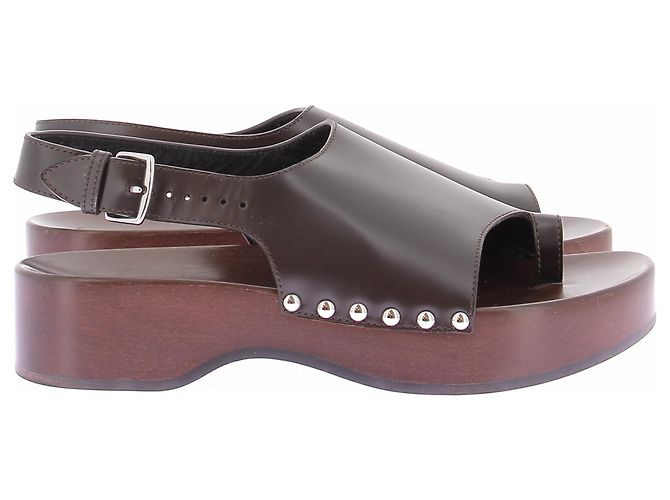 Hermès Offene Clogs in Schwarz und Braun - Ansicht 2
