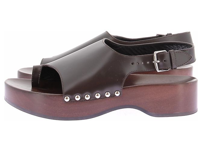 Hermès Offene Clogs in Schwarz und Braun - Ansicht 3