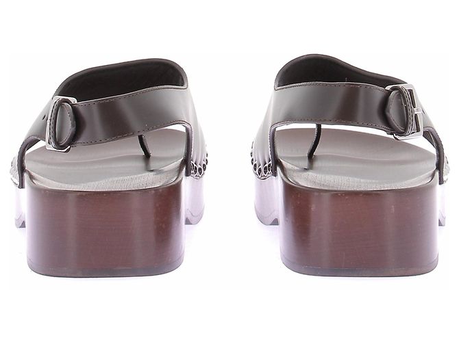 Hermès Offene Clogs in Schwarz und Braun - Ansicht 5