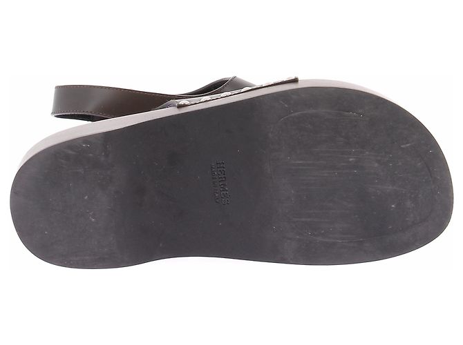 Hermès Offene Clogs in Schwarz und Braun - Ansicht 6