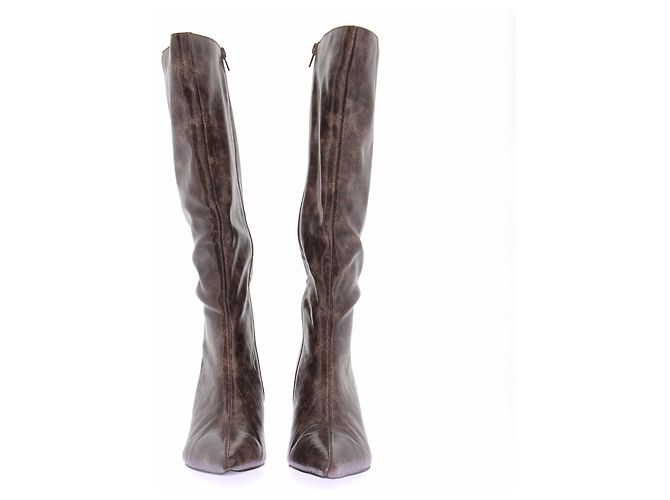 Autre Marque Botas altas marrones de cuero Castaño - vista 4