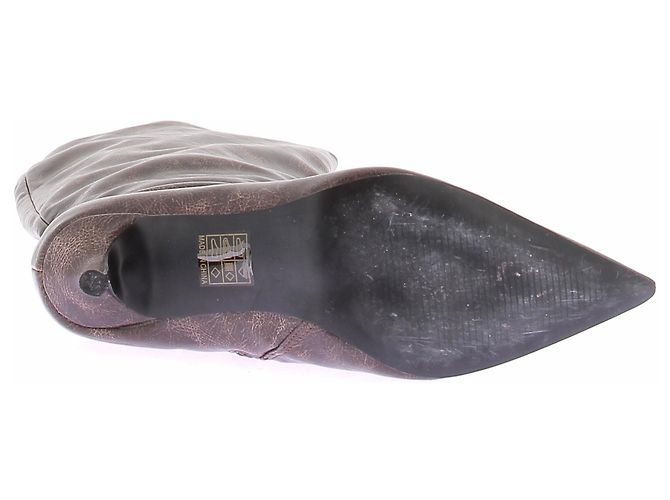Autre Marque Botas altas marrones de cuero Castaño - vista 7