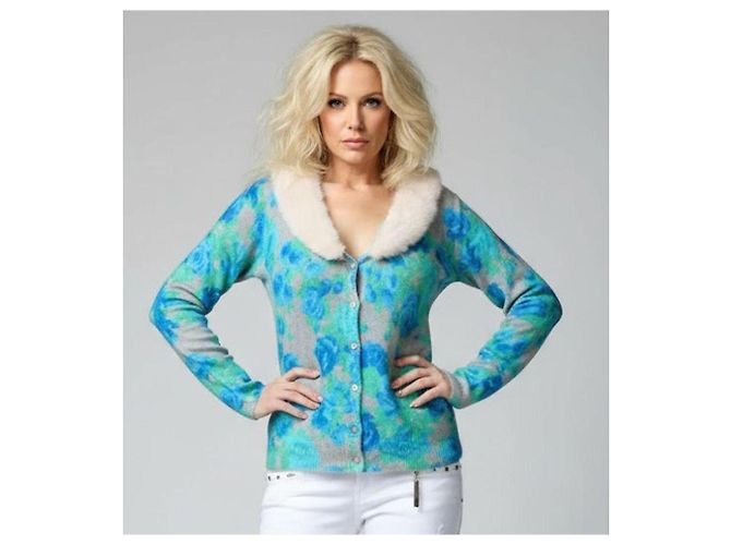 Chic Cardigan von BLUMARINE! MIT MINK! Größe 42IT Mehrfarben - Ansicht 3