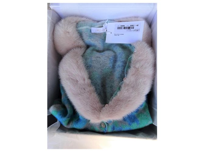 Chic Cardigan von BLUMARINE! MIT MINK! Größe 42IT Mehrfarben - Ansicht 7