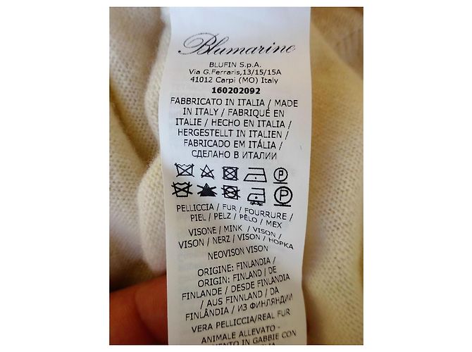Chic Cardigan von BLUMARINE mit MINK! Größe 46IT Beige - Ansicht 5