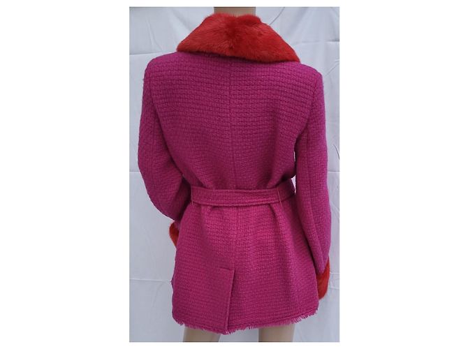 Abrigo de lana BLUMARINE con visón talla 42IT Morado oscuro - vista 11