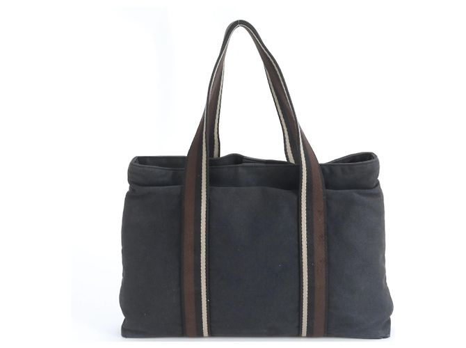 Sac à main en cuir Hermès Troca Horizontal MM Marron Noir - vue 3