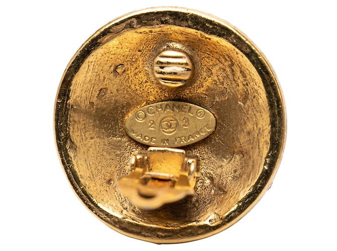 Orecchini a clip in strass placcati oro Chanel Coco Mark D'oro - vista 3