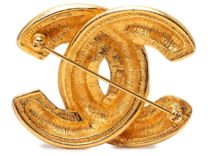 Spilla CHANEL Matelassé Coco Mark in design placcato oro D'oro - vista 2