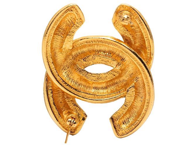 Spilla CHANEL Matelassé Coco Mark in design placcato oro D'oro - vista 3