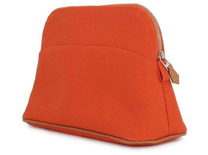 Hermès Bolide Pouch MM aus orangefarbenem Canvas - Ansicht 2