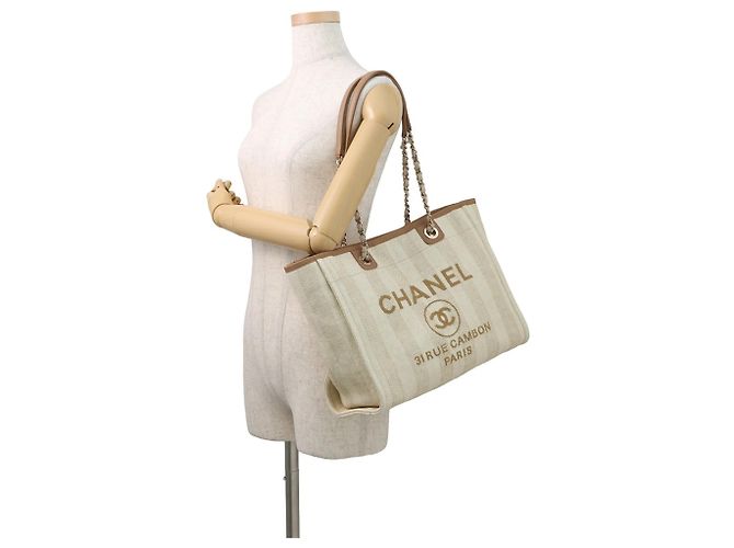 Chanel Deauville Medium Tote Bag Beige - Ansicht 4