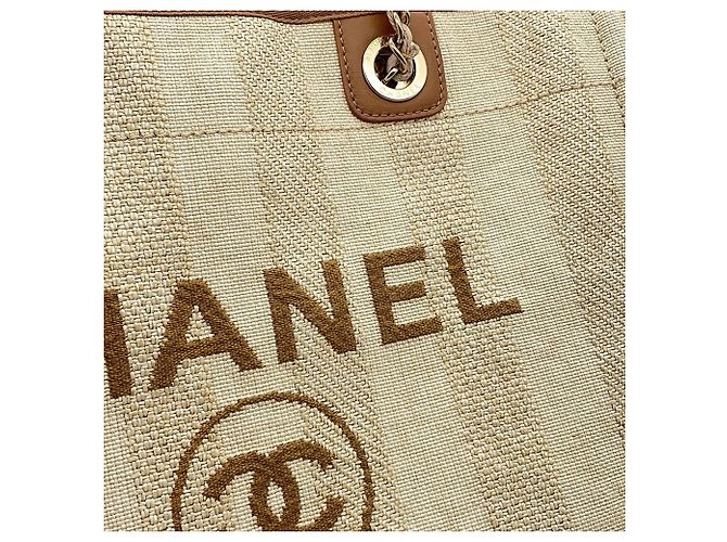 Chanel Deauville Medium Tote Bag Beige - Ansicht 7