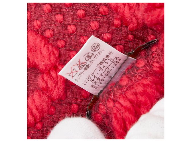 Cachecol Logomania Monograma Louis Vuitton Rosa Vermelho - vista 5