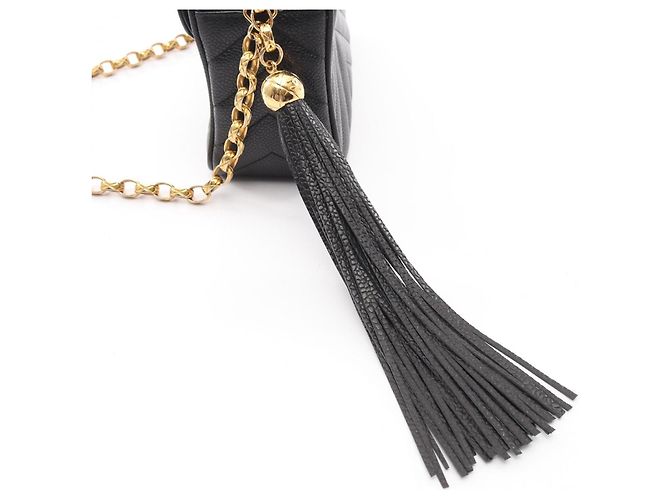 Borsa a Spalla Chanel V-Stitch Chevron Nero - vista 10
