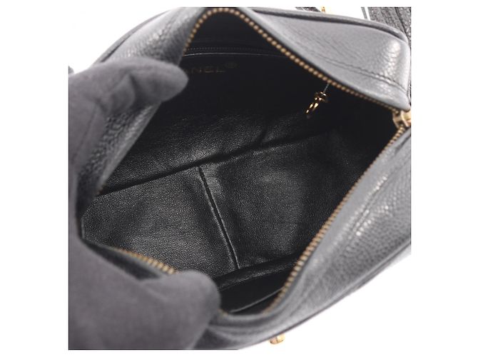Borsa a Spalla Chanel V-Stitch Chevron Nero - vista 3