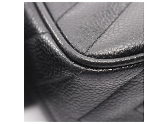 Borsa a Spalla Chanel V-Stitch Chevron Nero - vista 7