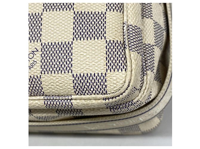 Borsa a Spalla Naviglio Damier Azur di Louis Vuitton Bianco - vista 11