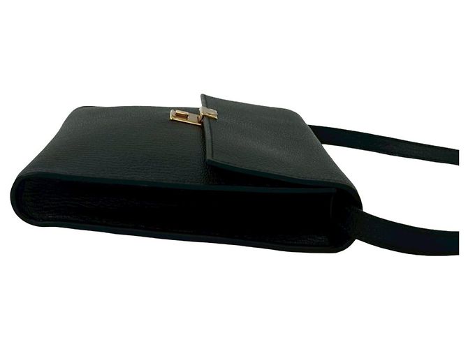 Borsa a Spalla/Pochette Hermès Click 16 in Pelle di Capra Nero - vista 6