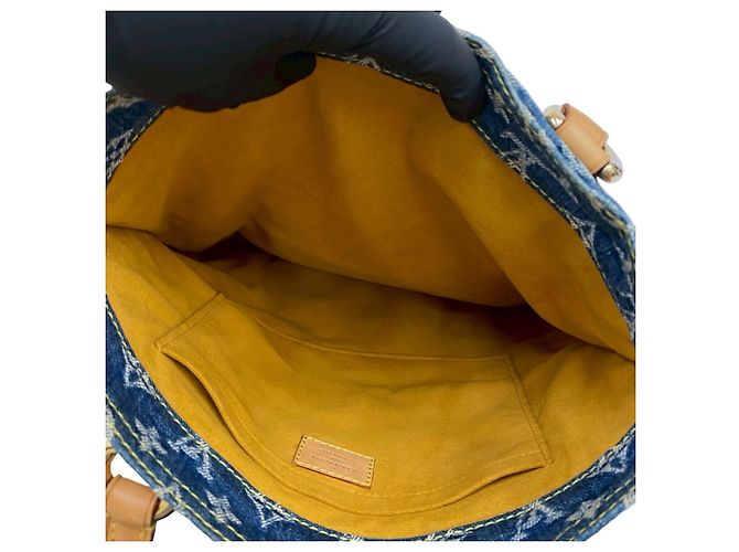 Borsa Tote in Denim Monogram Louis Vuitton Blu Beige - vista 9