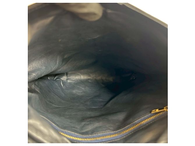 Borsa in pelle semi-a spalla Old Gucci Sherry Line Rosso Blu navy - vista 9