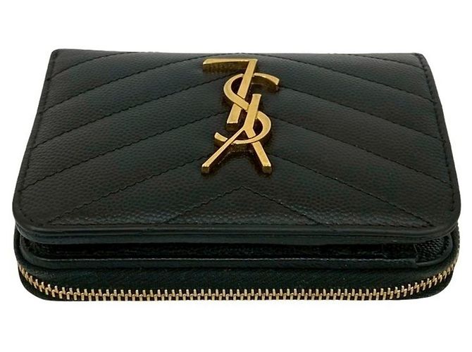 Billetera bi-fold de cuero negro Saint Laurent - vista 3