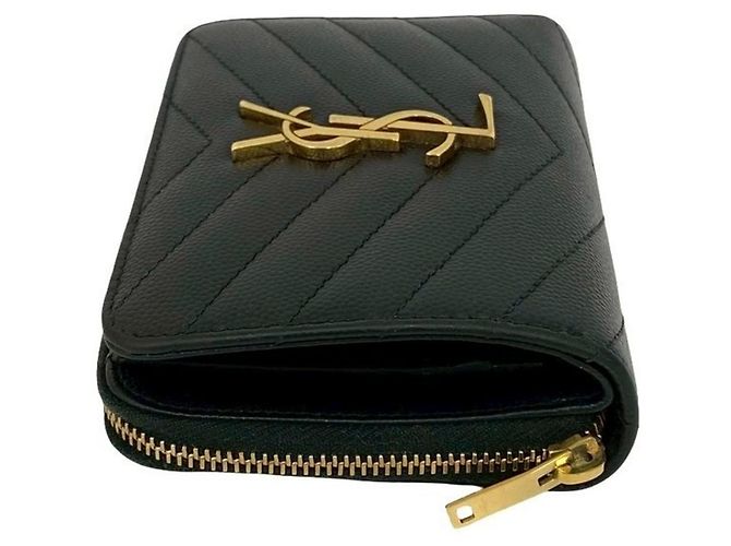 Billetera bi-fold de cuero negro Saint Laurent - vista 4