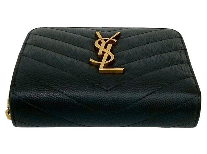 Billetera bi-fold de cuero negro Saint Laurent - vista 6