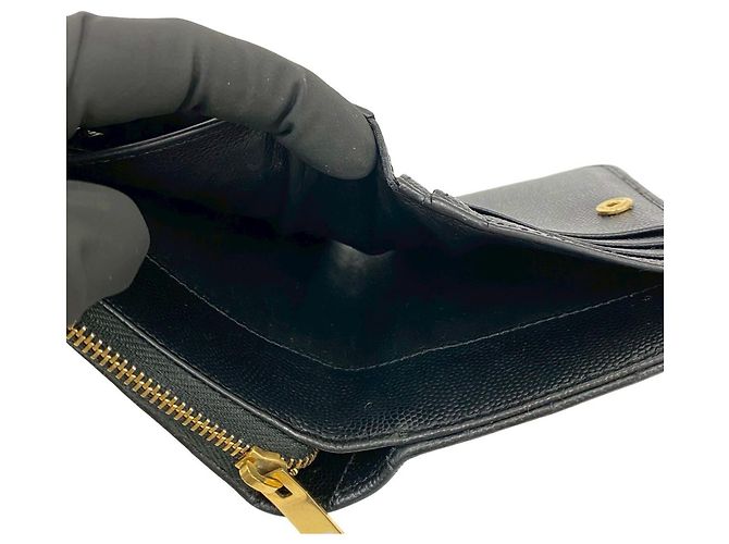 Billetera bi-fold de cuero negro Saint Laurent - vista 8