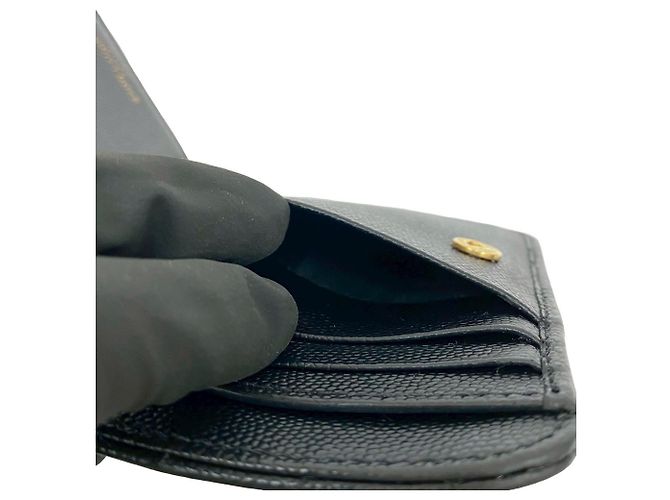 Billetera bi-fold de cuero negro Saint Laurent - vista 9