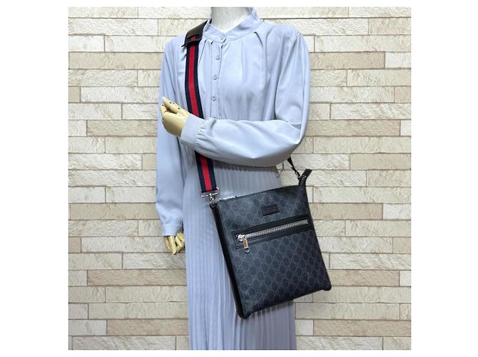 Borsa a Spalla Gucci GG Supreme Nero - vista 2