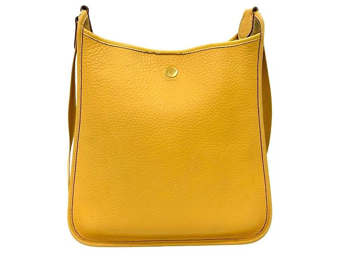 Borsa a Spalla Hermès Vespa PM in Pelle Togo Giallo - vista 3