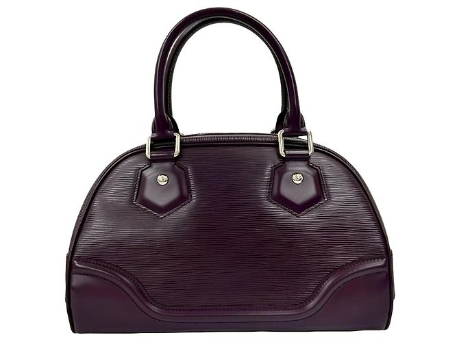 Borsa a mano Bowling Montaigne PM in pelle Epi Louis Vuitton Porpora - vista 3