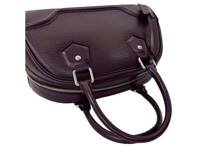 Borsa a mano Bowling Montaigne PM in pelle Epi Louis Vuitton Porpora - vista 4