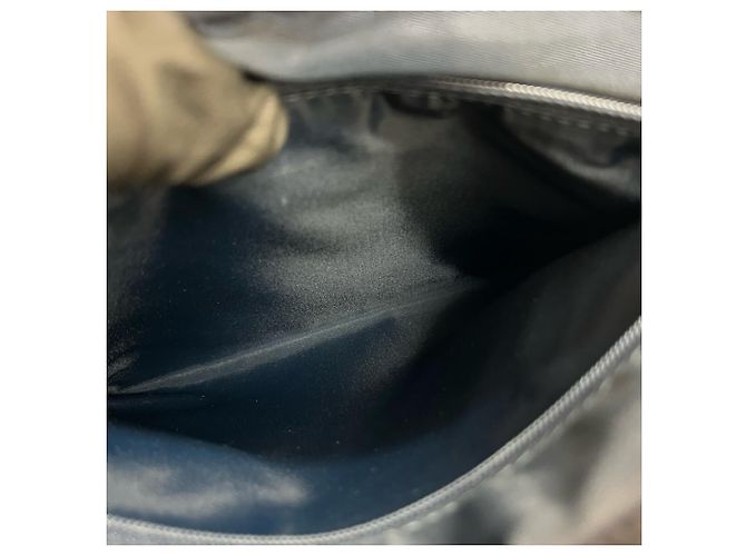 Mini borsa tote in tela e pelle Trotter CD di Christian Dior Blu navy - vista 10