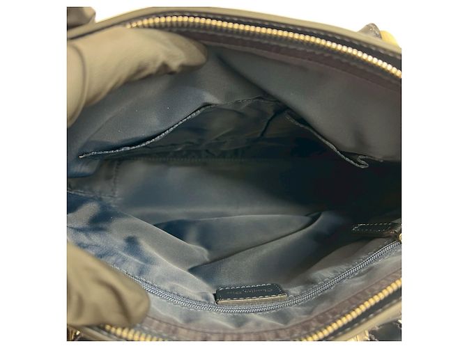 Mini borsa tote in tela e pelle Trotter CD di Christian Dior Blu navy - vista 9