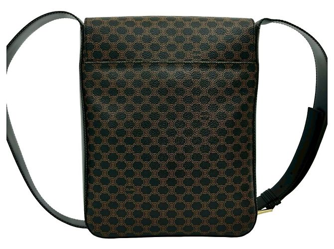 Céline Borsa a Spalla in Pelle Macadam Blason di CELINE Marrone Nero - vista 3