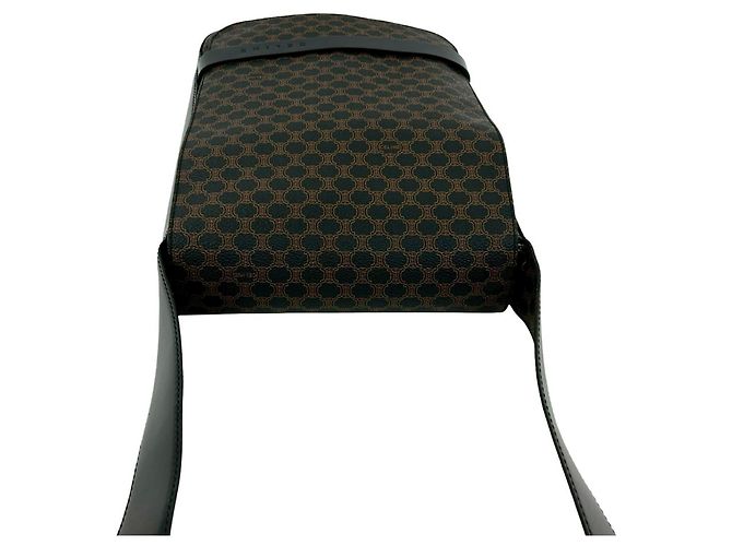 Céline Borsa a Spalla in Pelle Macadam Blason di CELINE Marrone Nero - vista 4