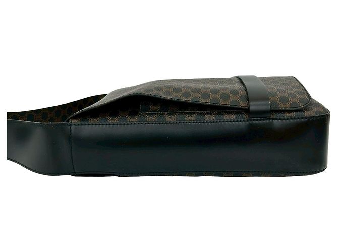 Céline Borsa a Spalla in Pelle Macadam Blason di CELINE Marrone Nero - vista 5