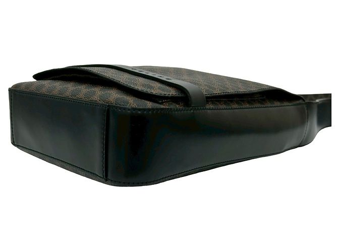 Céline Borsa a Spalla in Pelle Macadam Blason di CELINE Marrone Nero - vista 8