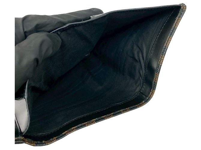 Céline Celine Macadam Blason Leder Dreifach-Brieftasche Braun Schwarz - Ansicht 8