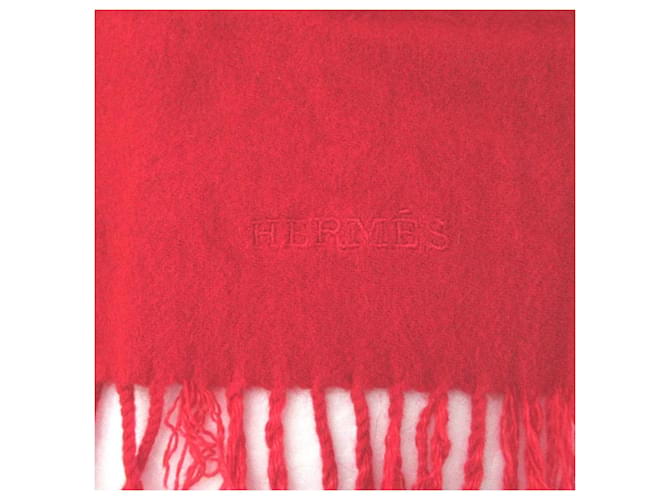 Sciarpa in cashmere rossa Hermès Rosso - vista 4