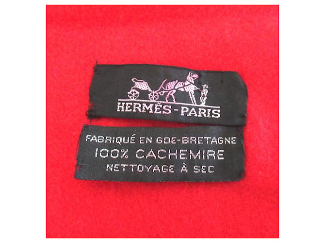 Sciarpa in cashmere rossa Hermès Rosso - vista 7