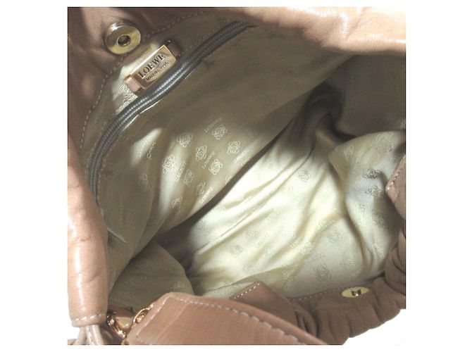 Borsa Loewe Flamenco Anagram in pelle nappa Beige - vista 12