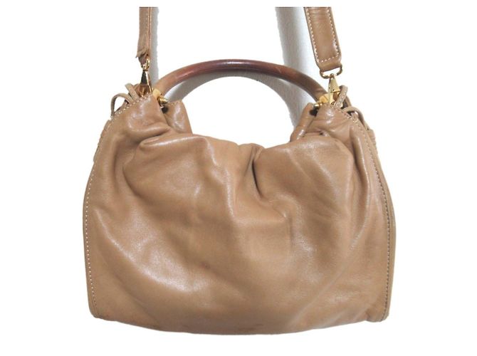 Borsa Loewe Flamenco Anagram in pelle nappa Beige - vista 2