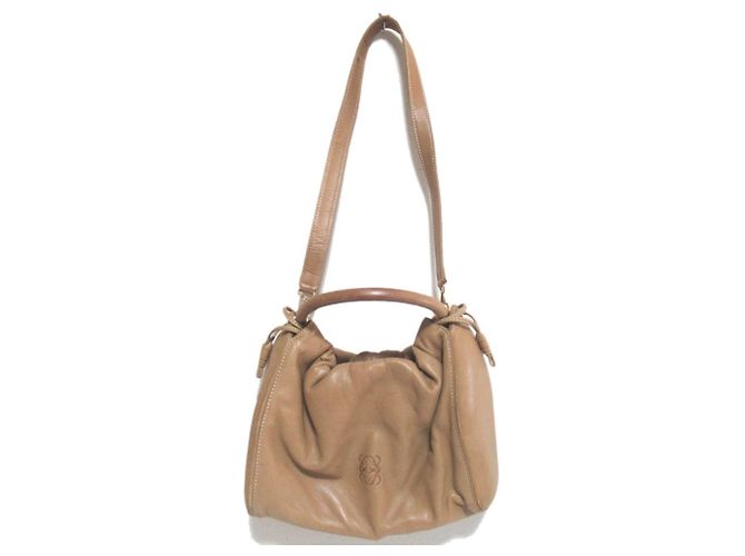 Borsa Loewe Flamenco Anagram in pelle nappa Beige - vista 3