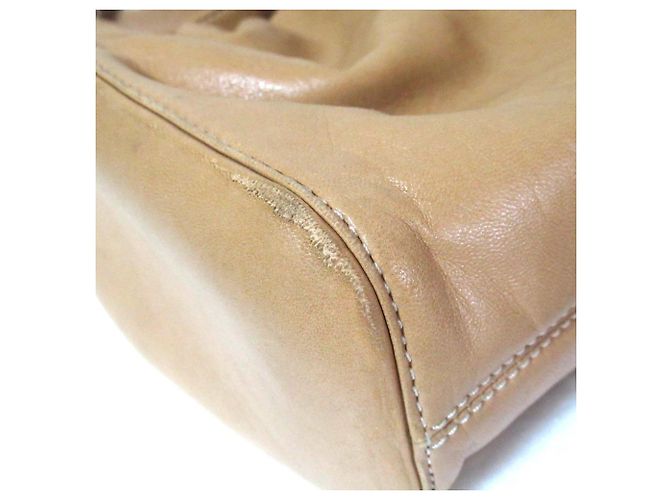 Borsa Loewe Flamenco Anagram in pelle nappa Beige - vista 9
