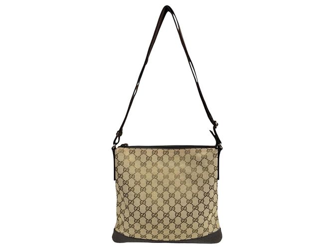Borsa a Spalla Gucci in Tela GG Marrone - vista 3
