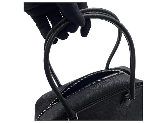 Borsa Hermès Plume Mini in Epsom nera Nero - vista 12